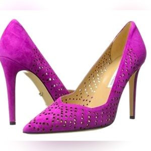 Diane Von Furstenberg Bonnie Suede Pumps Purple Pink “Newberry” color Size 8